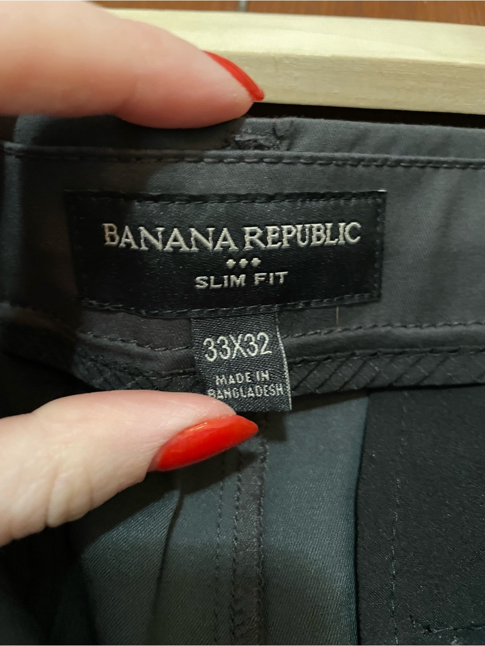 Banana Republic Charcoal Slim Fit Stretch Chinos 33x32